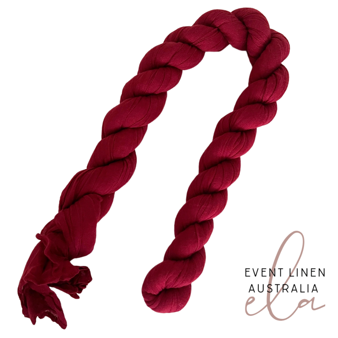 Burgundy Cheesecloth Table Runner