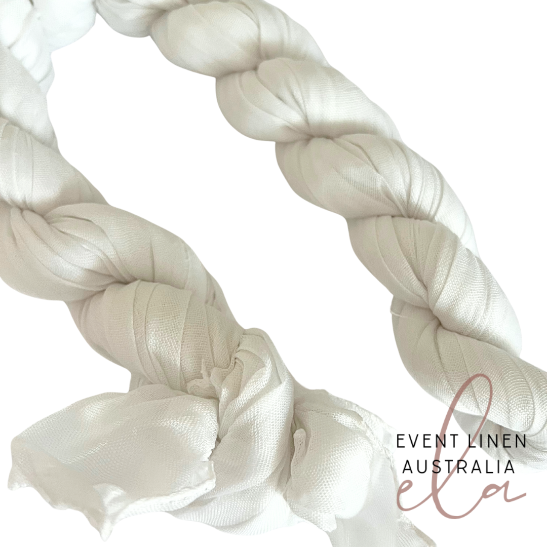 White Cheesecloth Table Runner