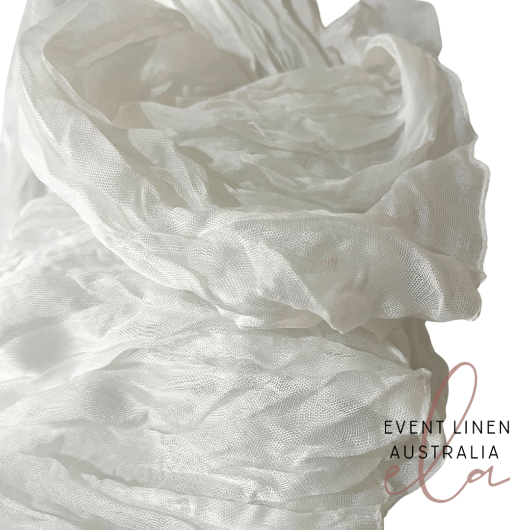 White Cheesecloth Table Runner