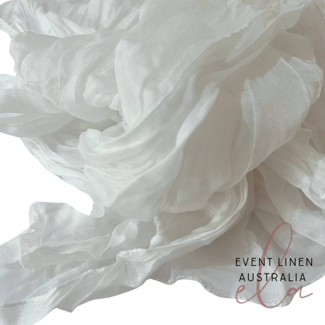 White Cheesecloth Table Runner