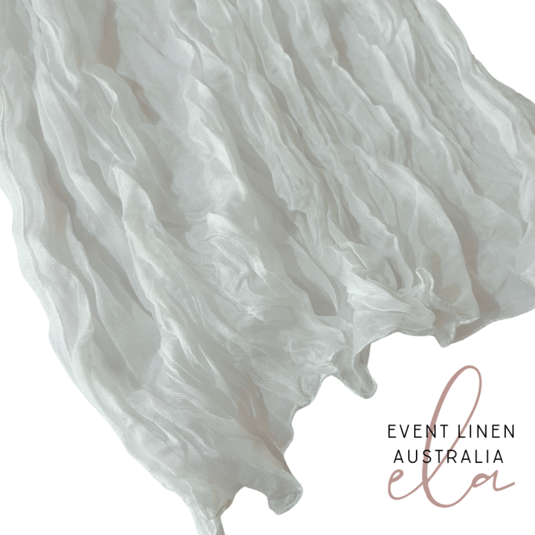 White Cheesecloth Table Runner