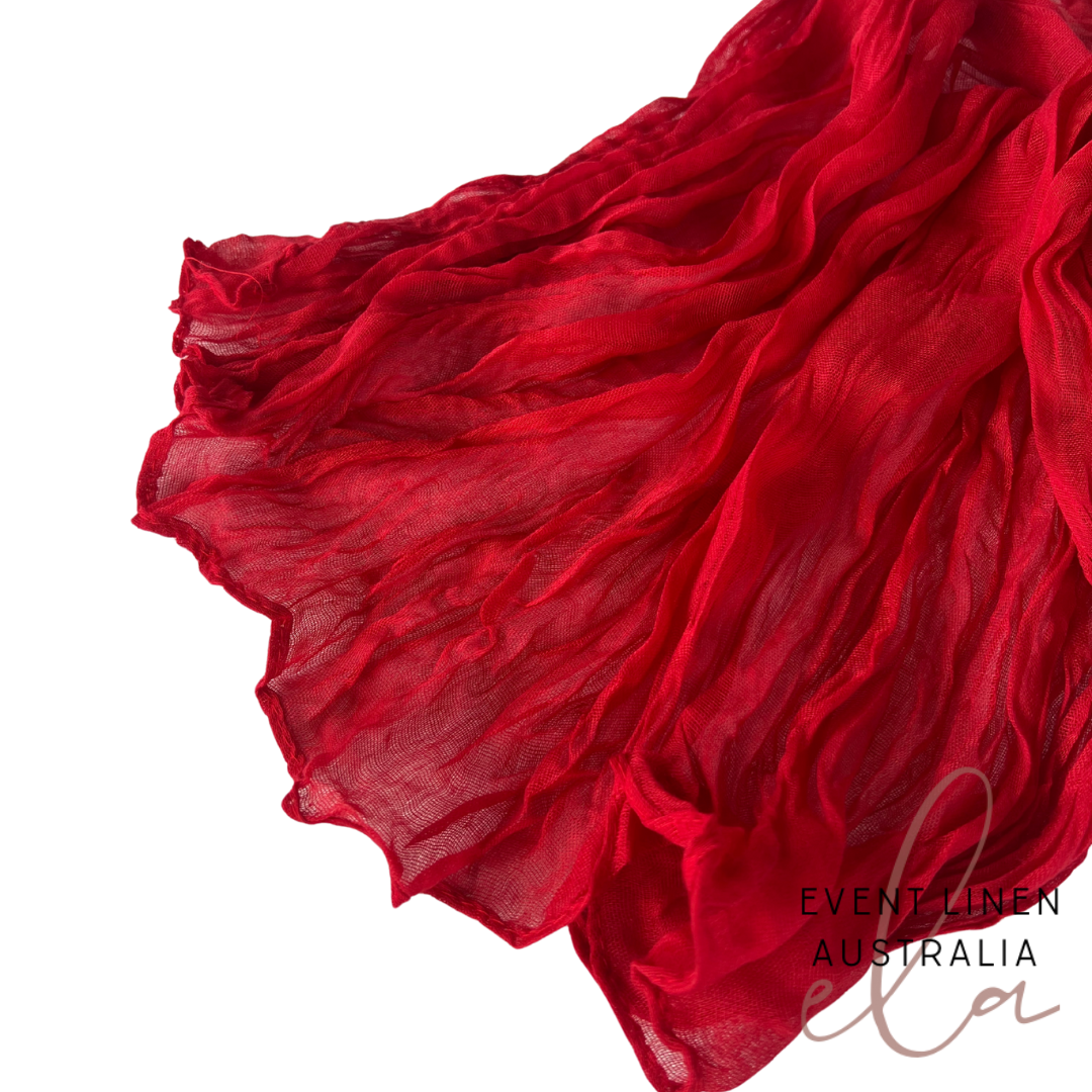 Red Cheesecloth Table Runner