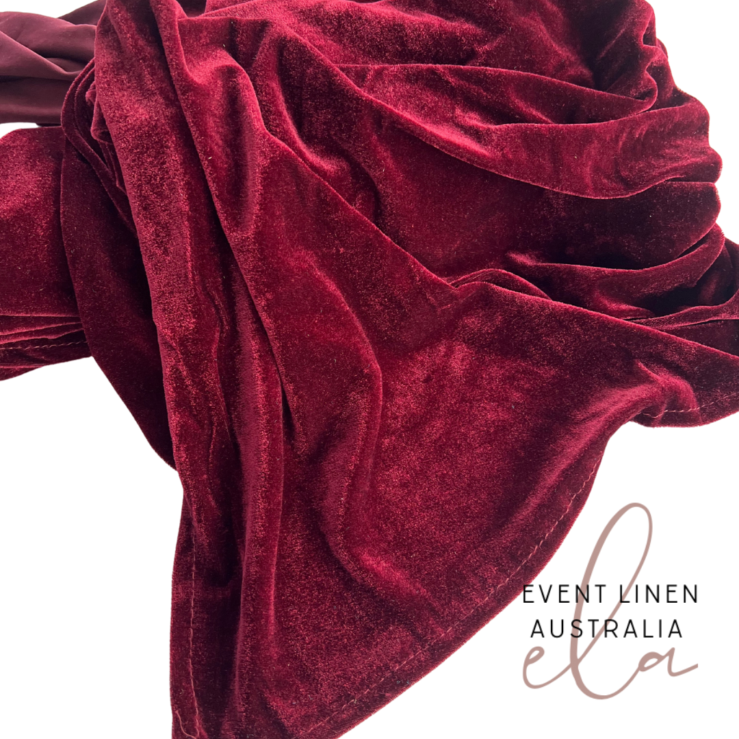 Burgundy Velvet Table Runner