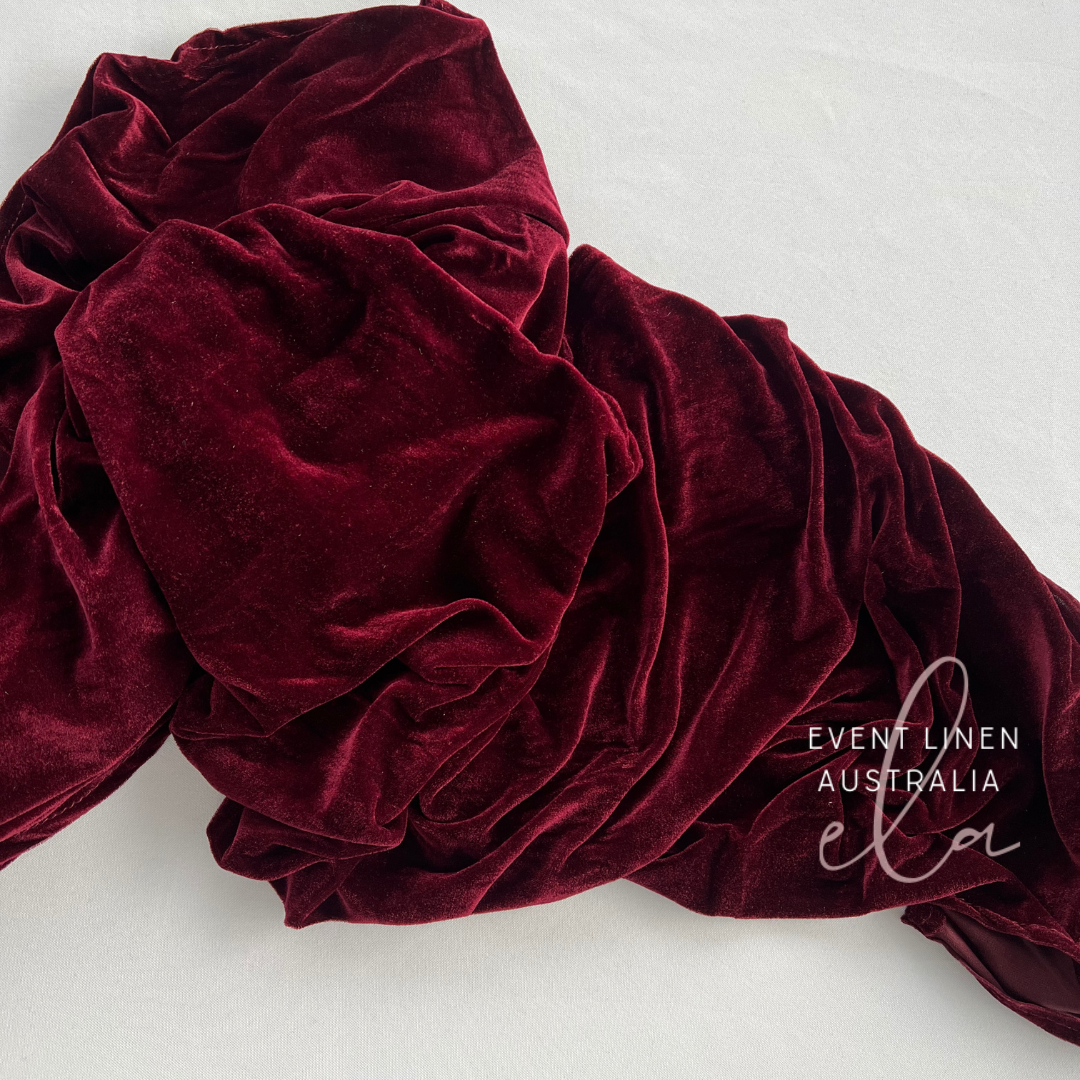 Burgundy Velvet Table Runner
