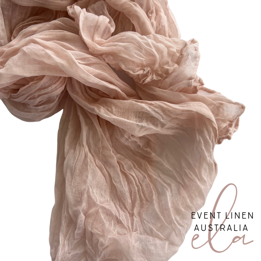 Blush Pink Cheesecloth Table Runner