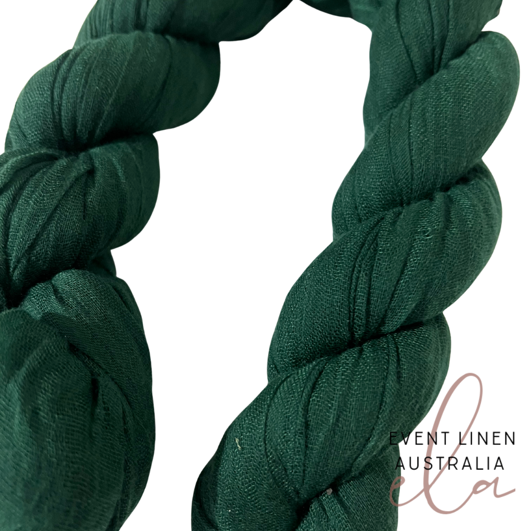 Dark Green Cheesecloth Table Runner