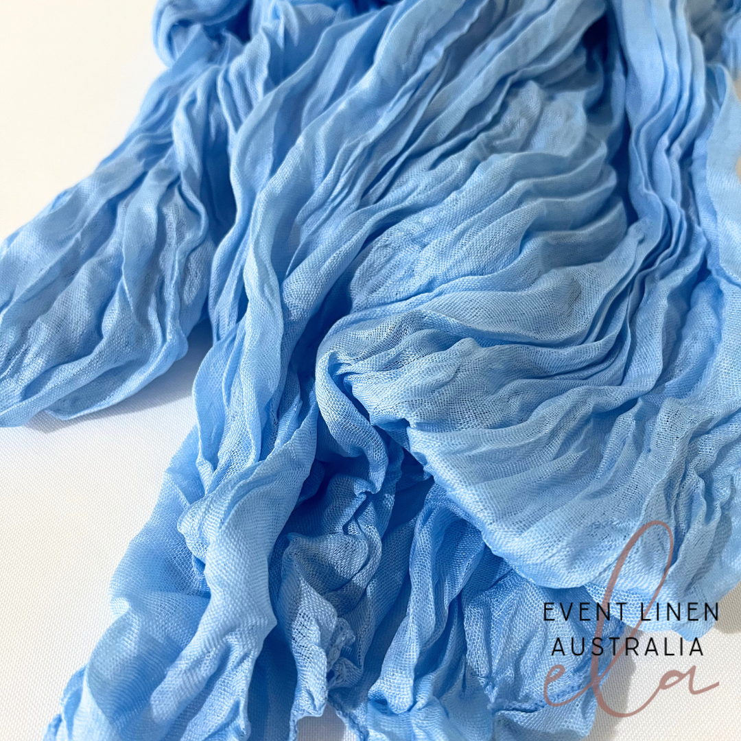 Light Blue Cheesecloth Table Runner