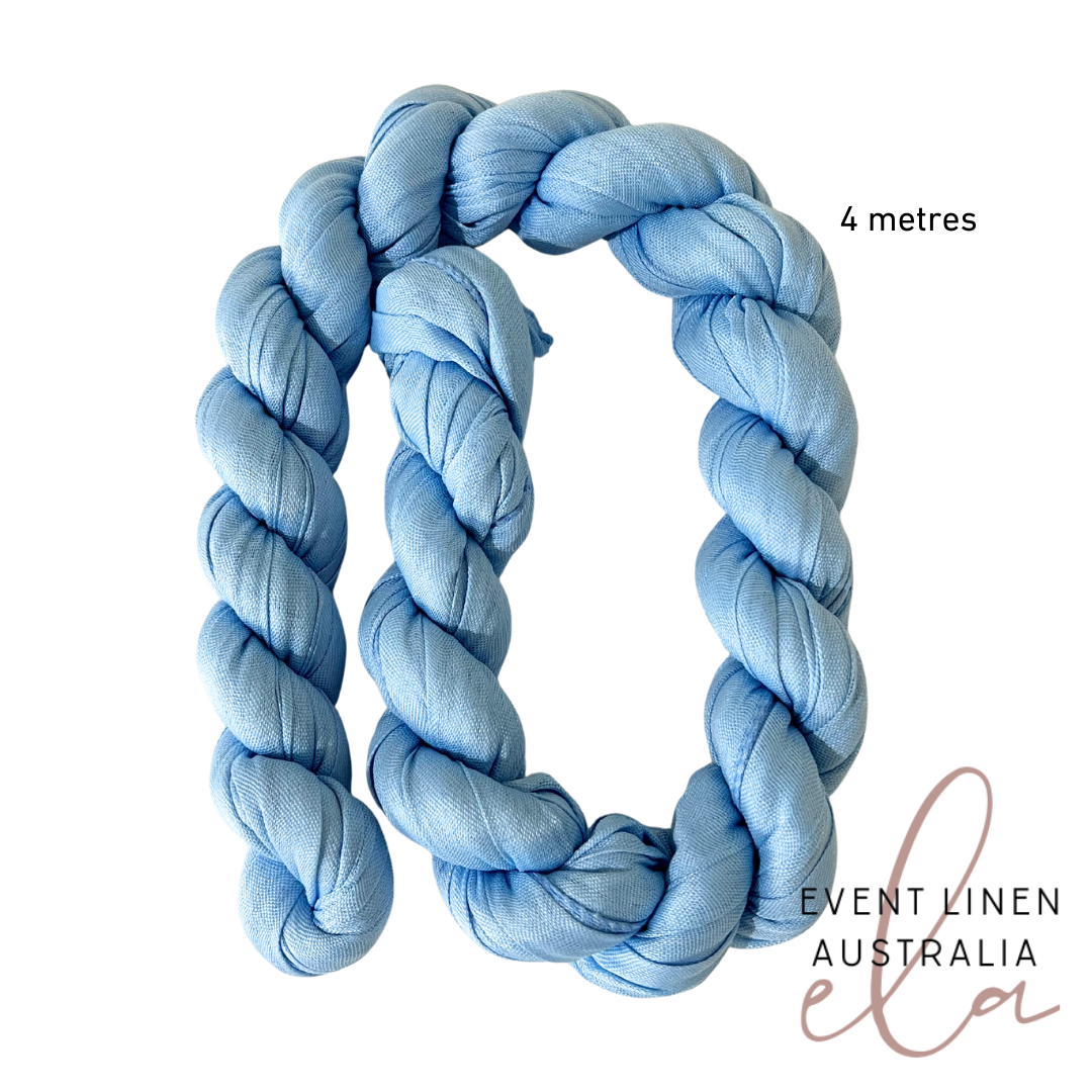 Light Blue Cheesecloth Table Runner