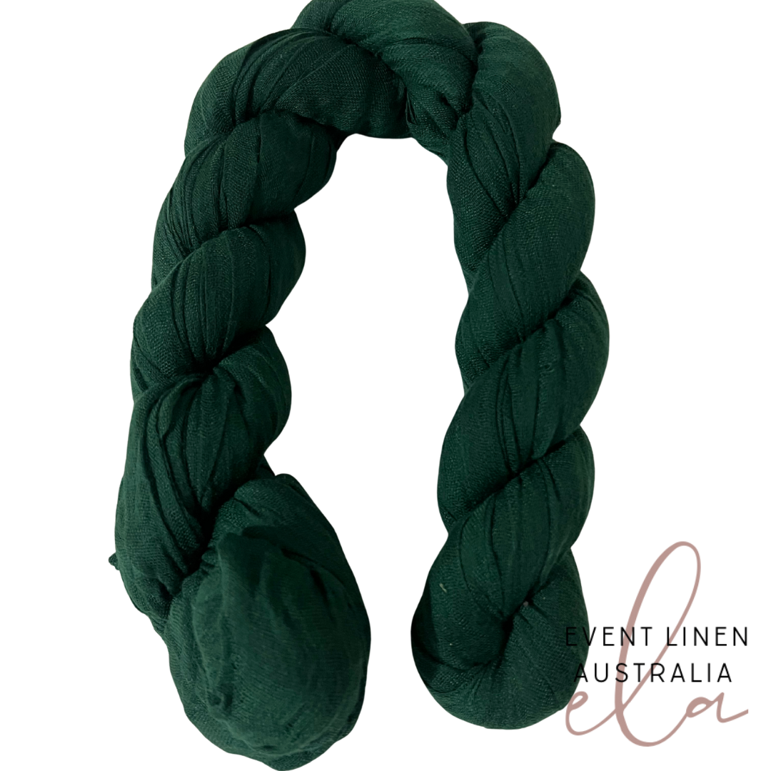 Dark Green Cheesecloth Table Runner