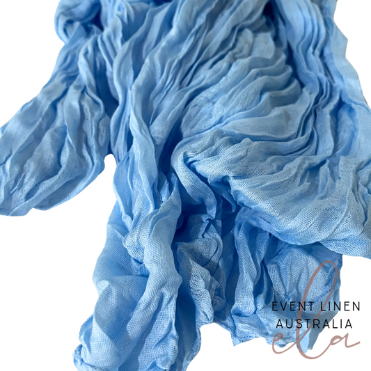 Light Blue Cheesecloth Table Runner